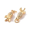Rocket Brass Micro Pave Clear Cubic Zirconia Charms KK-G435-13G-2