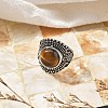 Natural Tiger Eye Adjustable Rings RJEW-I108-03AS-14-2