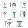 16Pcs 8 Styles Synthetic Turquoise Pendants FIND-CJ0002-39-2