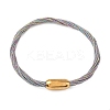 304 Stainless Steel with Polyester Metallic Cord Bracelets for Women BJEW-Z145-01G-28-4