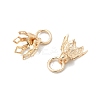 Flower Rack Plating Brass Filigree Bead Cap Bails KK-L102-27G-01-2