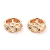 Brass Micro Pave Clear Cubic Zirconia Beads KK-U028-22G-1