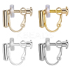 16Pcs 4 Styles Rack Plating Brass Clip-on Earring Converters Findings KK-BBC0019-59-1