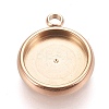 Ion Plating(IP) 304 Stainless Steel Pendant Cabochon Settings STAS-K202-03D-RG-1