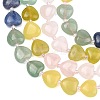 Gradient Color Natural Rose Quartz & Quartz Crystal & Lemon Jade & Blue Aventurine & Green Aventurine Beads Strands G-B185-A11-5