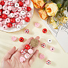 200Pcs 5 Styles Natural Wooden Beads WOOD-PA0001-37-3