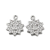 Brass Micro Pave Clear Cubic Zirconia Charms KK-H460-16P-1