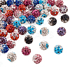 64Pcs 8 Colors Two-Tone Handmade Polymer Clay Disco Ball Beads RB-SW0001-01-2