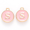 Golden Plated Alloy Enamel Charms X-ENAM-S118-07S-1