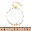 Brass Micro Pave Cubic Zirconia Link Bracelets BJEW-Z122-01G-5