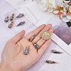 10Pcs Electroplated Raw Rough Natural Quartz Crystal Copper Wire Wrapped Pendants FIND-FH0009-12A-4