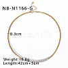 304 Stainless Steel Pave Clear Cubic Zirconia Square Snake Tennis Chain Necklaces for Women WGF0689-03-1