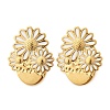 Flower 304 Stainless Steel Stud Earrings EJEW-V016-10G-02-3