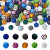 100Pcs 10 Colors Handmade Polymer Clay Rhinestone Beads RB-TA0001-19-1