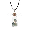 Glass Wish Bottle Pendant Necklace NJEW-JN04609-01-1