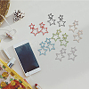 6 Pairs 6 Colors Alloy Hollow Star Dangle Stud Earrings with Rhinestone for Women EJEW-FI0001-87-7