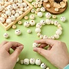 140Pcs 7 Styles  Printed Wood Beads WOOD-YW0001-14-5