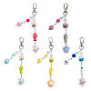 5Pcs Acrylic & Resin & Porcelain Pendant Decoration HJEW-DR00155-1