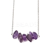 Natural Amethyst Chip Pendant Necklaces NJEW-JN05097-03-1