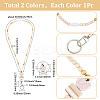 Wood & Silicone Retractable Badge Reel with Chains HJEW-SC00157-2