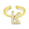 Rack Plating Brass Open Cuff Rings for Women RJEW-F162-01G-K-2