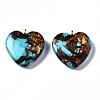 Assembled Bronzite and Synthetic Turquoise Pendants X-G-T111-04C-6