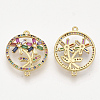 Brass Micro Pave Cubic Zirconia Links Connectors ZIRC-T012-69G-2