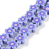 Handmade Flower Polymer Clay Beads Strands CLAY-M003-07L-1