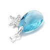 Ocean Themes Alloy & Glass Teardrop Pendants PALLOY-JF03881-5