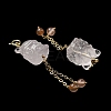 Natural Rose Quartz Nine Tail Fox Pendant Decorations G-R489-22G-4