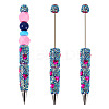 2Pcs Polymer Clay Rhinestones Ball-Point Pen OFST-TA0001-03E-1