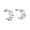 Non-Tarnish 304 Stainless Steel Olive Leaf Wrap Stud Earrings EJEW-G314-04P-1