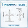 2Pcs 304 Stainless Steel Cross Pendants STAS-LP0002-80-2