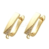 Rack Plating Brass Micro Pave Cubic Zirconia Hoop Earring Findings EJEW-H143-10G-1