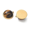 304 Stainless Steel & Natural Tiger Eye Pendants SA-CBA11D7-03G-2