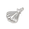 Brass Pave Clear Cubic Zirconia Pendants KK-L238-31P-2