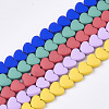 Spray Painted Non-magnetic Synthetic Hematite Beads Strands G-T116-05-1