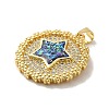 Rack Plating Brass Micro Pave Cubic Zirconia Pendants X-KK-D088-03G-3