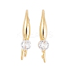 Rack Plating Brass Cubic Zirconia Earring Hooks KK-S374-05G-05-1