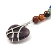 Natural Amethyst Heart Keychain G-Z033-11P-03-2