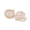Natural Rose Quartz Faceted Flat Round Charms G-U028-03G-07-2