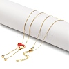 PVD Vacuum Plating 304 Stainless Steel Enamel Heart Pendant Necklaces NJEW-C063-04G-01-4