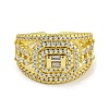 Brass Micro Pave Cubic Zirconia Cuff Rings for Women LS-RJEW-E294-04G-02-2