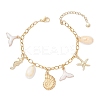 3Pcs 3 Colors Stainless Steel & Alloy Enamel Charm Bracelets BJEW-JB12215-3
