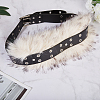 Imitation Leather Rabbit Hair Belt AJEW-WH20019-57B-3