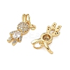 Brass Micro Pave Clear Cubic Zirconia Pendants CU-CBA9AFC-01G-30-2