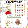 25Pcs 5 Colors Rose Butterfly Resin Pendant Decoration HJEW-PH02310-2