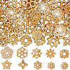 100Pcs 10 Styles Rack Plating Alloy Flower Bead Caps KK-SC0005-80-1