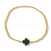 Brass Round Beads Stretch Bracelets VH4184-1-1