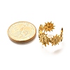 Flower 201 Stainless Steel Open Cuff Ring for Women LS-RJEW-A053-02C-G-3